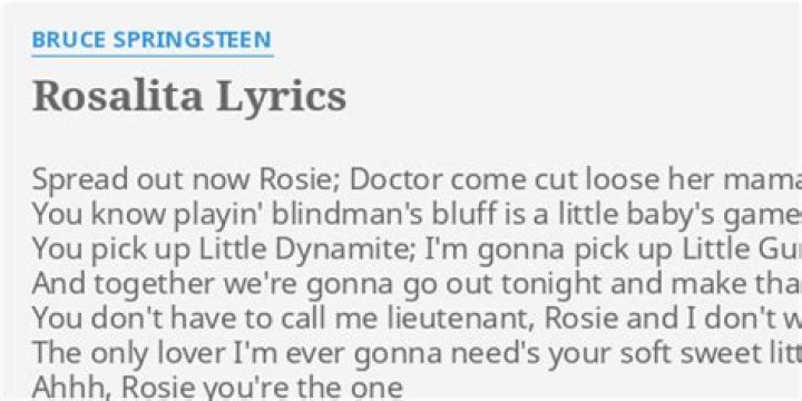 Unveiling The Magic: The Lyrics To Rosalita